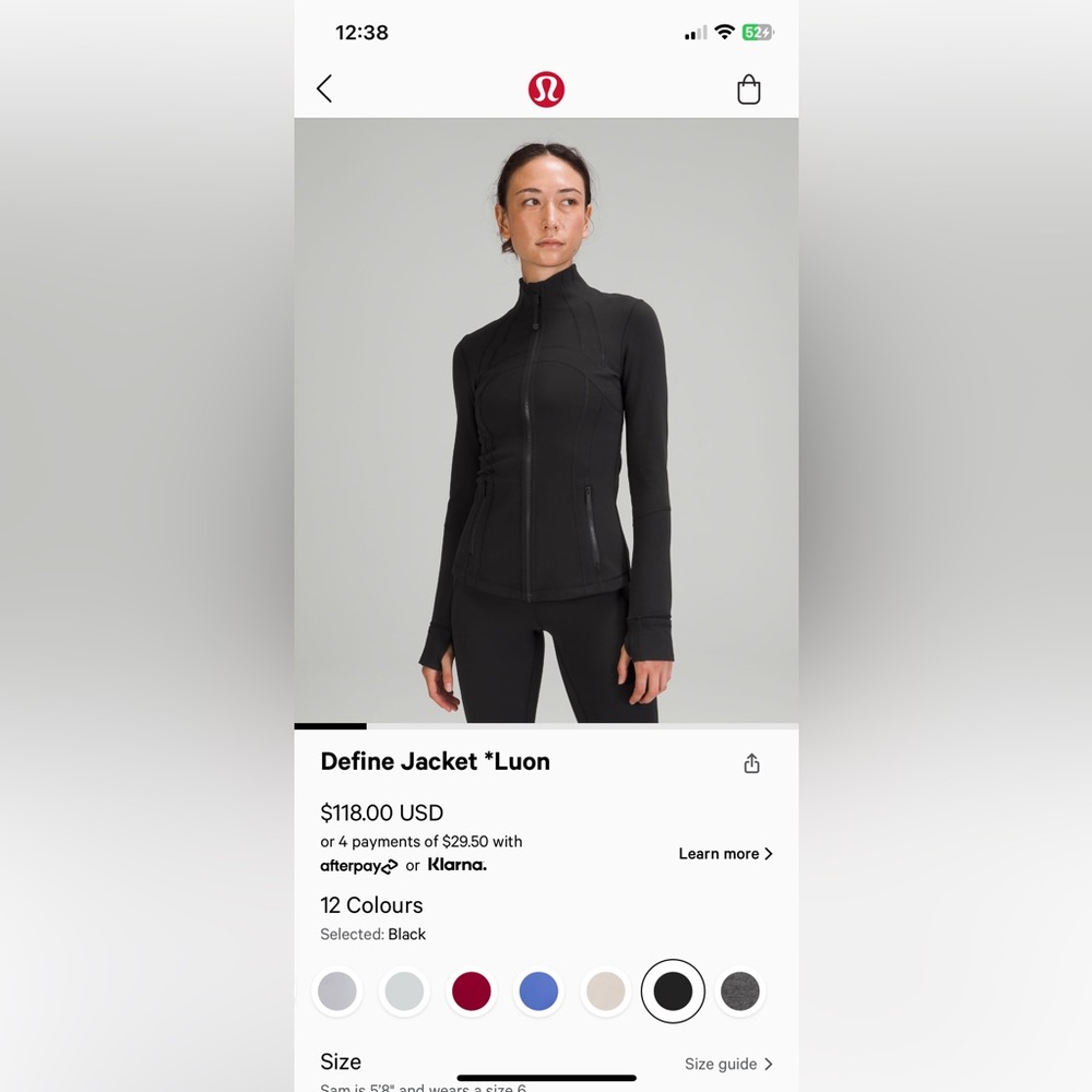 Black Lululemon Define Jacket *Luon